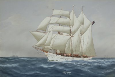 The Sunbeam under Full Sail (gouache på papper) (se 197336) av Luca Papaluca