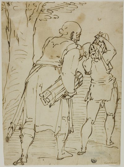 Abraham och Isak av Luca Cambiaso