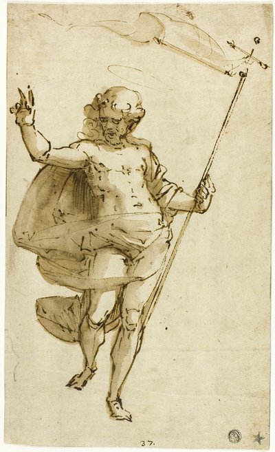 Uppståndne Kristus av Luca Cambiaso