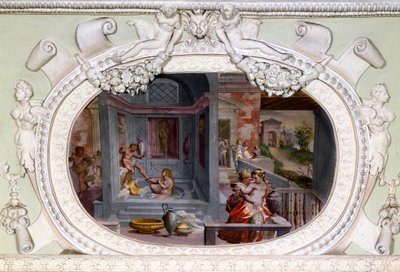 Scener av bad, förförelse. Fresk av Luca Cambiaso (1527-1585) av Luca Cambiaso
