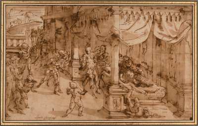 Cleopatras död av Luca Cambiaso