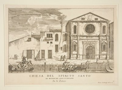 Den Helige Andes kyrka, från av Luca Carlevarijs