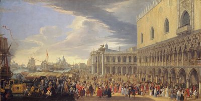 Earlen av Manchesters ankomst till Venedig, 1707-1710. av Luca Carlevarijs