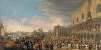 Den franske ambassadörens intåg i Venedig 1706 Henri-Charles Arnauld de Pomponnes ceremoniella inresa, känd som Abbé de Pomponne, i Venedig som fransk ambassadör den 10 maj 1706 av Luca Carlevarijs