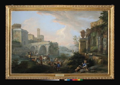 Capriccio med Ponte Rotto, ca 1714 (olja på duk) av Luca Carlevaris
