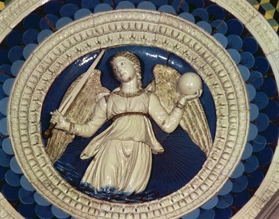 Rättvisa, rundad från Portugals kardinals grav, 1460-talet (glaserad terrakotta) av Luca Della Robbia