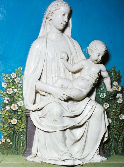 Madonna of Rose Garden, ca 1450-55 (terrakotta) av Luca Della Robbia