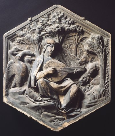 Musik (Orpheus), av Luca della Robbia (cirka 1400-1482) av Luca Della Robbia