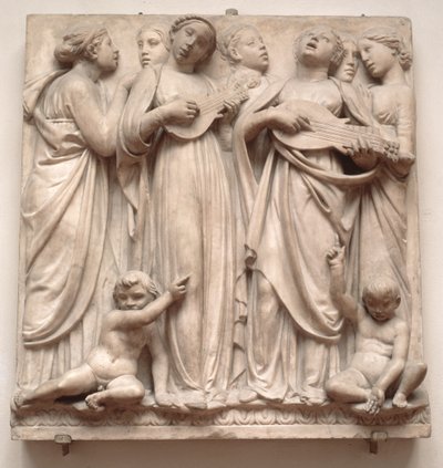 Sjungande änglar, relief från Cantoria, ca 1432-38 (marmor) av Luca Della Robbia