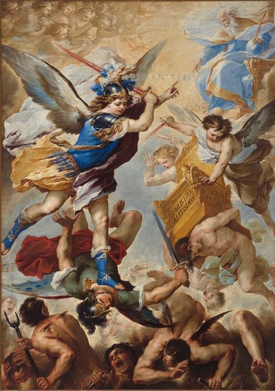 Ärkeängeln Michael besegrar de rebelliska änglarna, 1657. av Luca Giordano