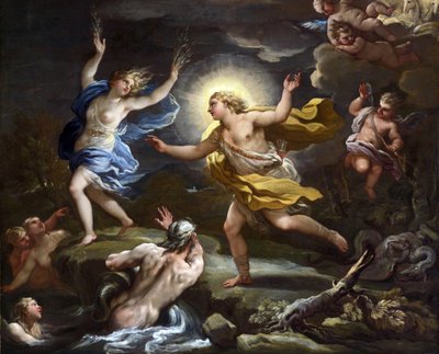 Barock: Apollo och Daphne av Giordano, Luca (1632-1705). Olja på duk av Luca Giordano