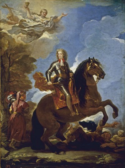 Ridsporträtt av Karl II av Spanien, före 1694 av Luca Giordano