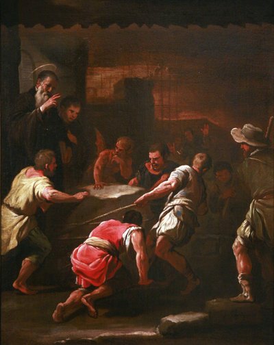 Franska:  Un miracle de saint Benoît Ett mirakel av Sankt Benedictus av Luca Giordano