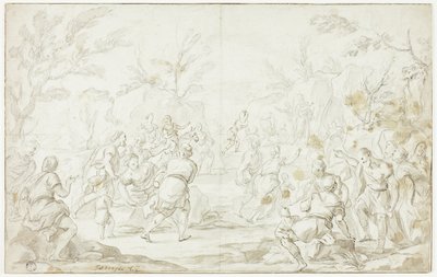 Moses slår mot klippan av Luca Giordano