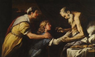 Jakobs presentation för Isak (olja på duk) av Luca Giordano