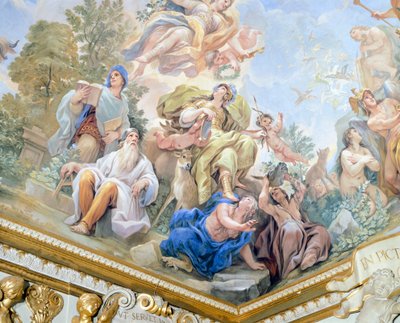 Försiktighet, detalj av cykeln av fresker i Spegelsalen av Luca Giordano (1634-1705), fresk, Palazzo Medici Riccardi, Florens av Luca Giordano