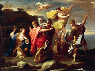 Rinaldo och Armida, av Luca Giordano, olja på duk av Luca Giordano