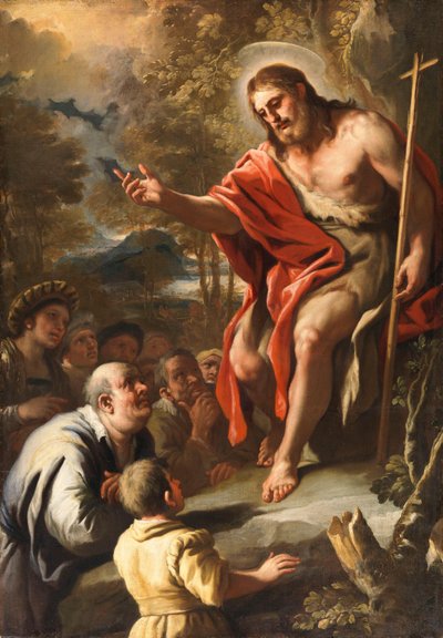 Sankt Johannes predikar i öknen av Luca Giordano