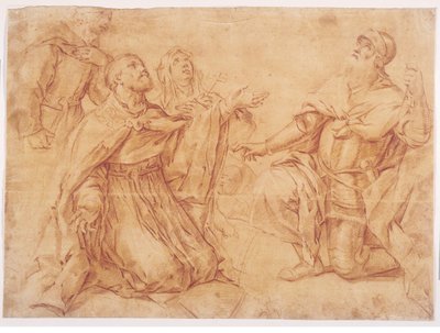 Sts Augustine, Nicholas of Tolentino, Teresa och William av Luca Giordano