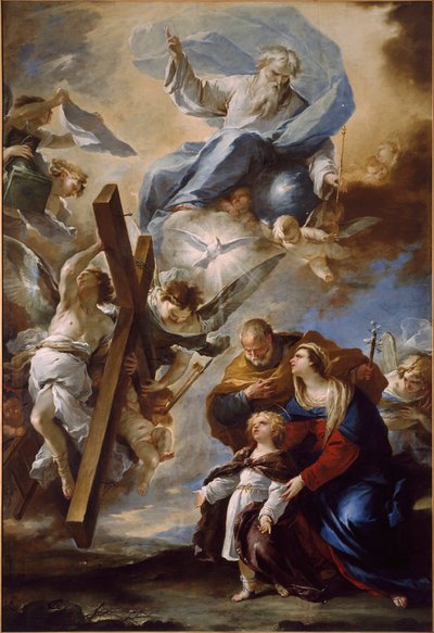 Den heliga familjen med passionens symboler, ca. 1660. av Luca Giordano