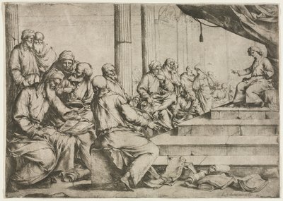Den unge Kristus undervisar i templet av Luca Giordano