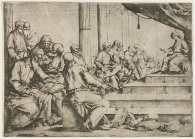 Den unge Kristus undervisar i templet, ca. 1653. av Luca Giordano
