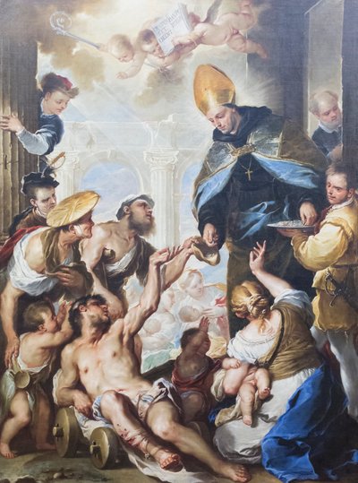 St Thomas av Villanovas allmosor av Luca Giordano
