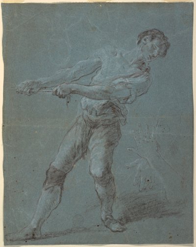 Ung man som drar ett rep av Luca Giordano