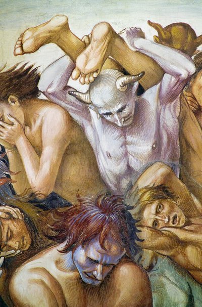 Damned in hell, från Last Judgment freskcykel av Luca Signorelli