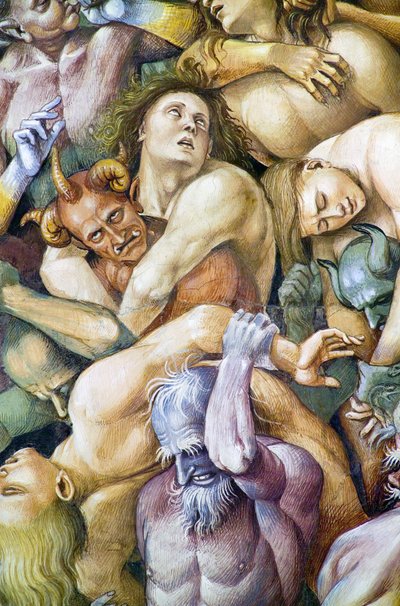 Damned in hell, från Last Judgment freskcykel av Luca Signorelli