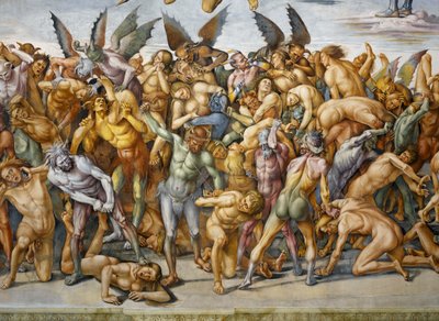 Damned in hell, från Last Judgment freskcykel av Luca Signorelli