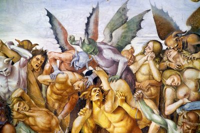 Damned in hell, från Last Judgment freskcykel av Luca Signorelli