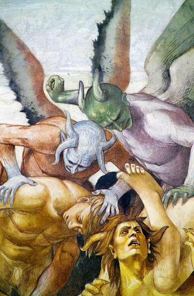 Damned in hell, från Last Judgment fresco cycle av Luca Signorelli