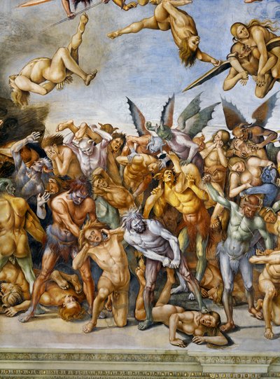 Damned in hell, från Last Judgment freskcykel av Luca Signorelli