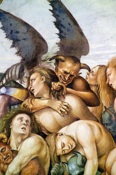 Damned in hell, från Last Judgment freskcykel av Luca Signorelli