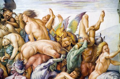 Damned in hell, från Last Judgment fresco cycle av Luca Signorelli