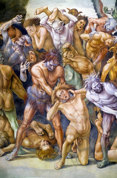 Damned in hell, från Last Judgment freskcykel av Luca Signorelli