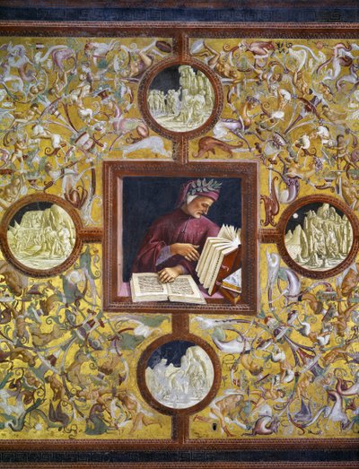 Dante Alighieri, porträtt från Illustrious people cycle av Luca Signorelli