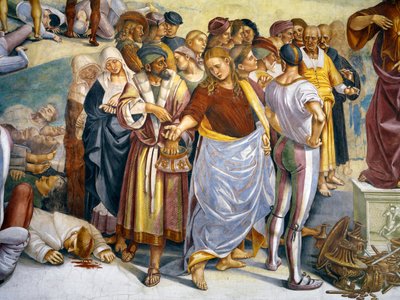 Antikrists predikan och gärningar från sista domscykeln (detalj) av Luca Signorelli