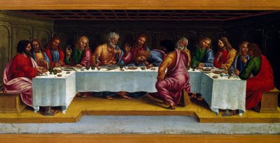 Berättelser om Kristus, den sista måltiden, av Luca Signorelli (ca 1445-1523), målning. av Luca Signorelli
