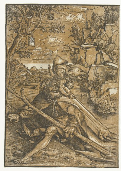 Saint Christopher med Kristusbarnet av Lucas Cranach