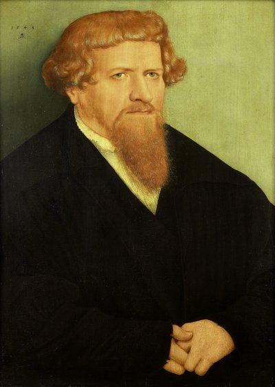 Porträtt av en man av Lucas Cranach (II) (attributed to)
