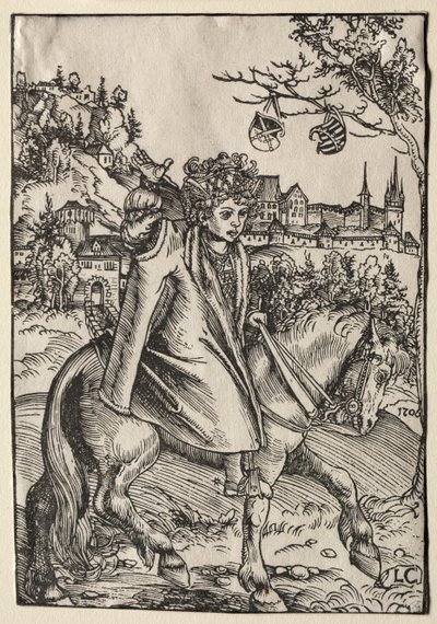 En pojke till häst av Lucas Cranach