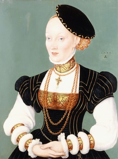 Porträtt av Anne av Danmark av Lucas Cranach