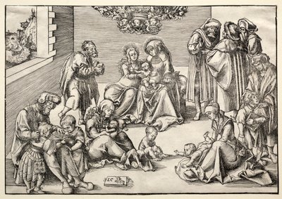 Den heliga familjen och släkten av Lucas Cranach