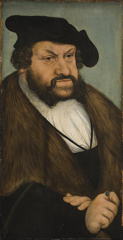 Porträtt av kurfursten Johannes den standhaftige av Sachsen (1468-1532) av Lucas Cranach d.Æ.