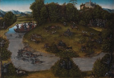 Hjortsjakten på kurfursten Fredrik den vise (1463-1525) av Sachsen av Lucas Cranach d.Æ.