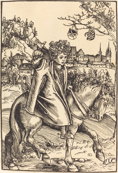 En sachsisk prins till häst av Lucas Cranach the Elder