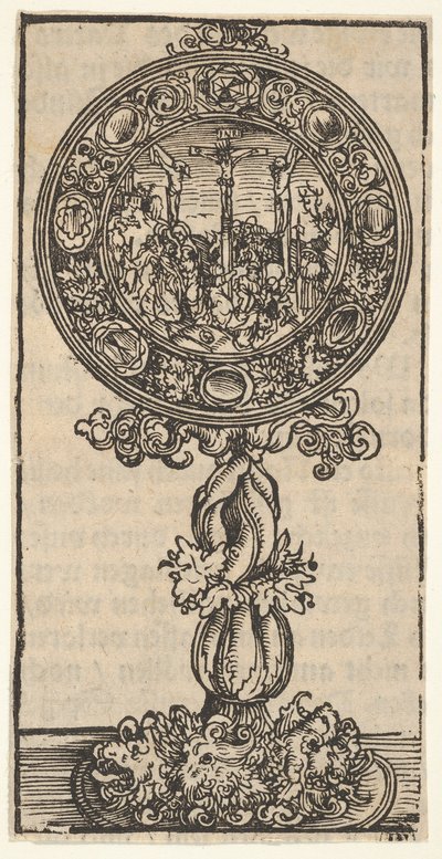 En silverförgylld Pacifical med en korsfästelse, från den stora serien av Wittenbergs relikvier, 1509. av Lucas Cranach the Elder