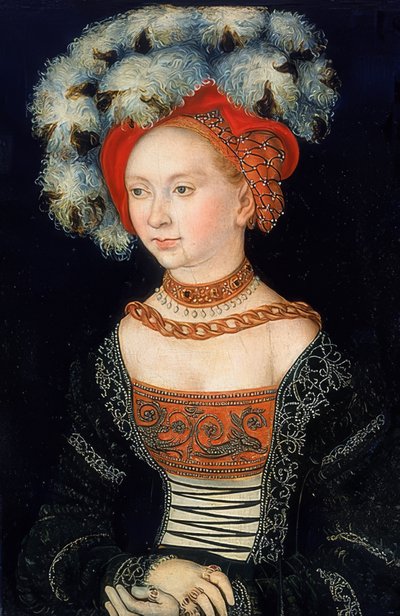 Porträtt av en kvinna. Omkring 1530 av Lucas Cranach the Elder